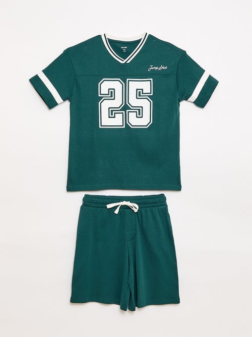 Conjunto de pijama de manga corta en algodón - Kiabi