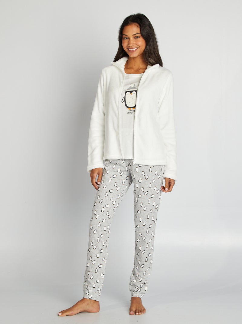 Conjunto de pijama de Navidad - 3 piezas GRIS - Kiabi