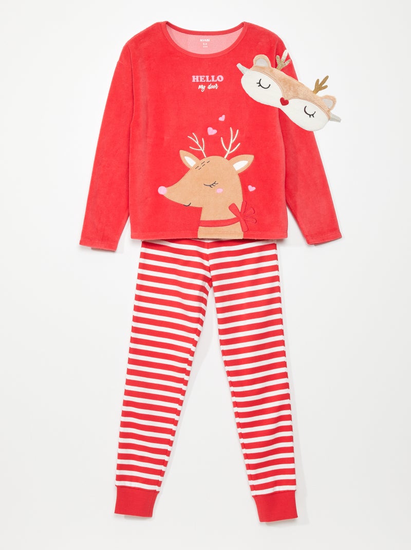 Conjunto de pijama de Navidad - 3 piezas ROJO - Kiabi