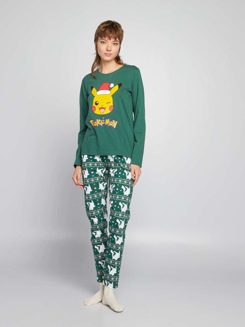 Conjunto de pijama de Navidad 'Pokémon' - 2 piezas VERDE - Kiabi