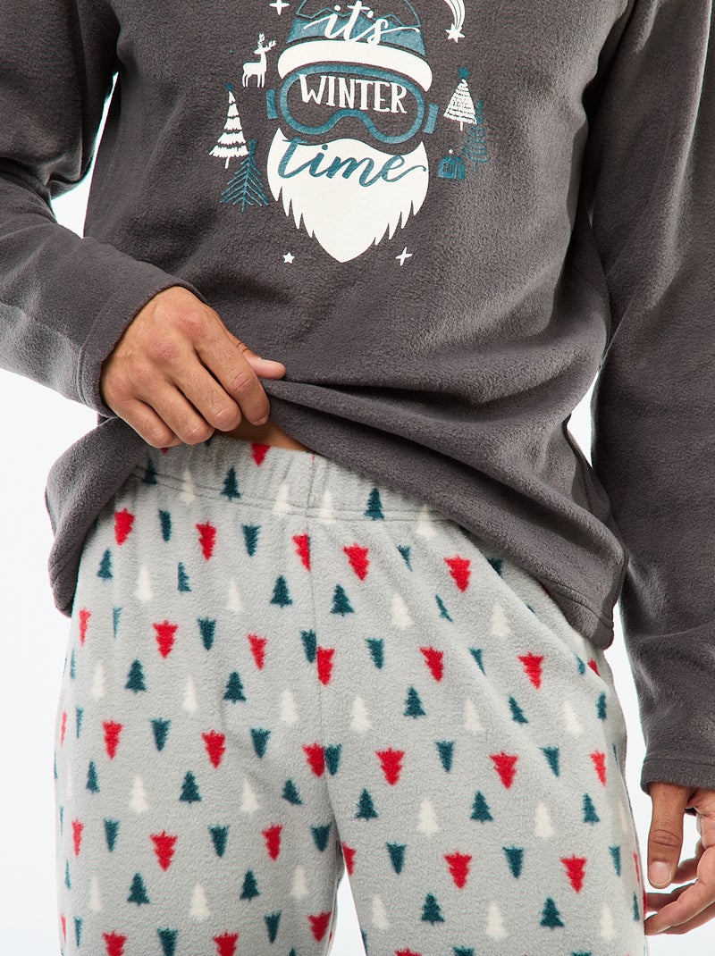 Conjunto de pijama de navidad polar Gris - Kiabi