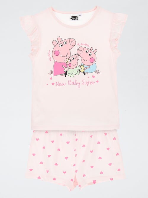 Conjunto de pijama de pantalón corto + camiseta 'Peppa Pig' - 2 piezas - Kiabi