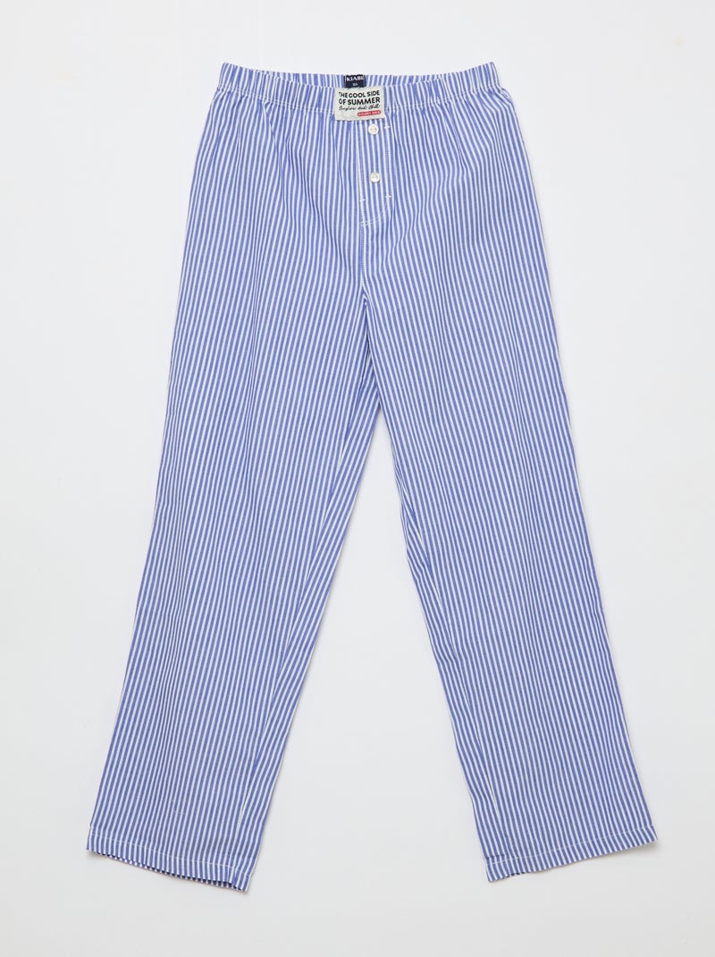 Conjunto de pijama de popelina - 2 piezas Azul - Kiabi