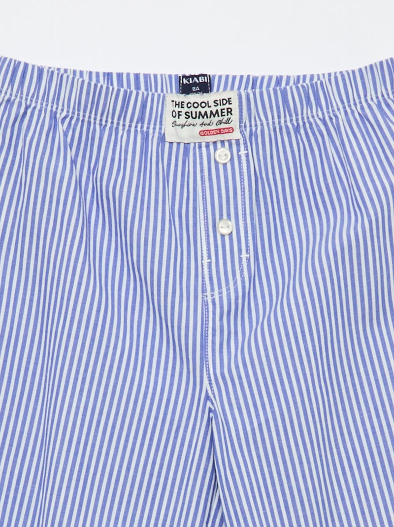 Conjunto de pijama de popelina - 2 piezas Azul - Kiabi
