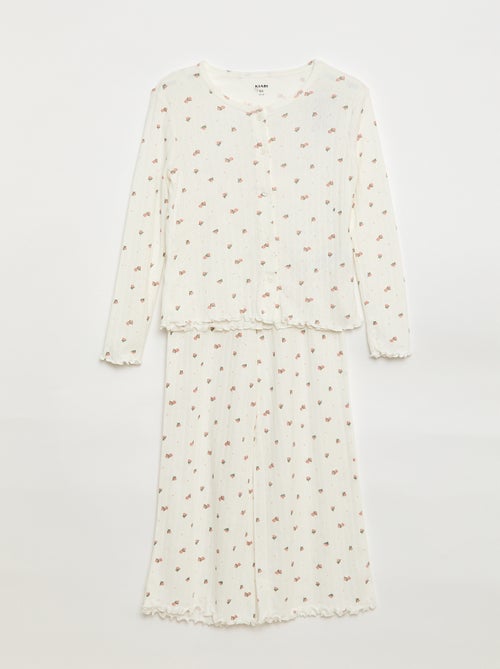 Conjunto de pijama de punto calado - 2 piezas - Kiabi