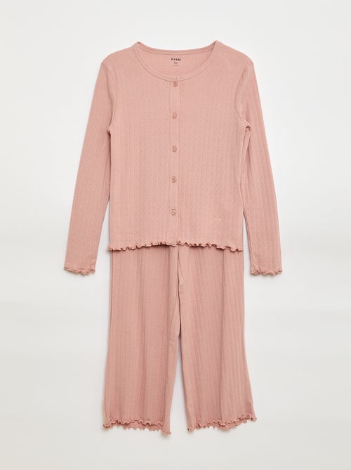 Conjunto de pijama de punto calado - 2 piezas - Kiabi