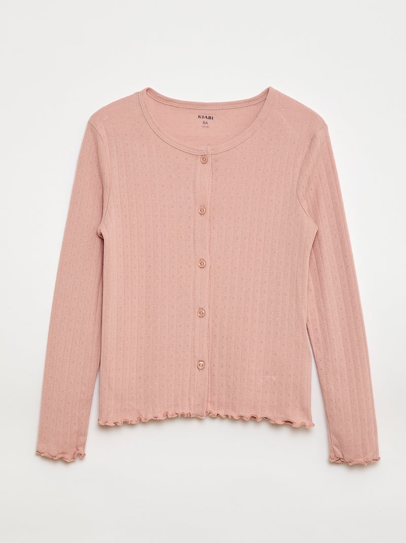 Conjunto de pijama de punto calado - 2 piezas Rosa - Kiabi