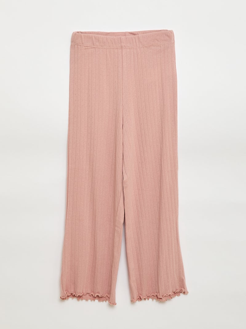 Conjunto de pijama de punto calado - 2 piezas Rosa - Kiabi
