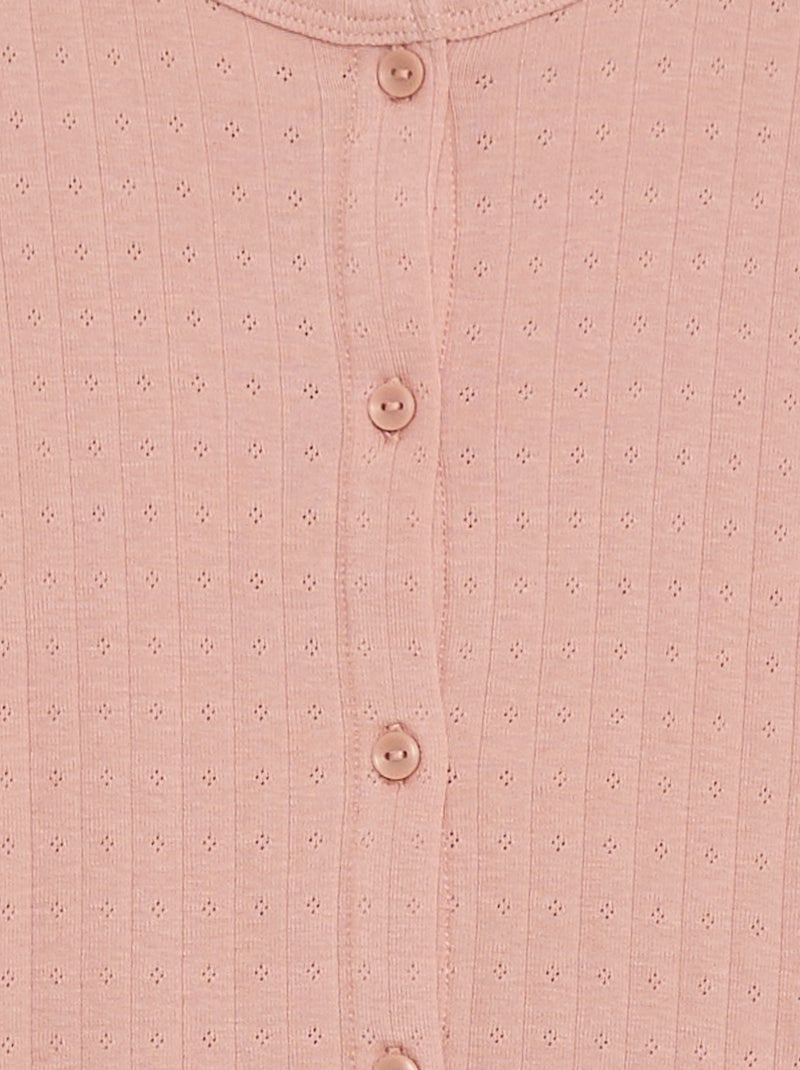 Conjunto de pijama de punto calado - 2 piezas Rosa - Kiabi