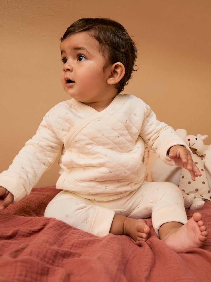 Conjunto de pijama de punto de algodón Blanco - Kiabi
