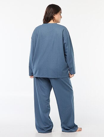 Conjunto de pijama de punto gofrado 2 piezas
