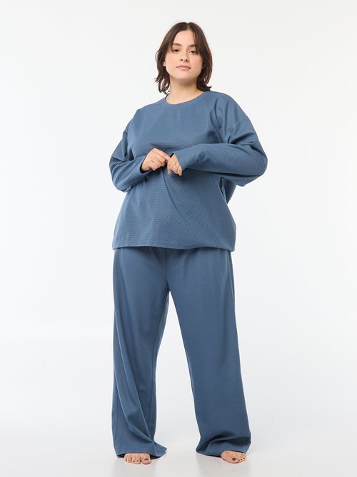 Conjunto de pijama de punto gofrado 2 piezas - Kiabi