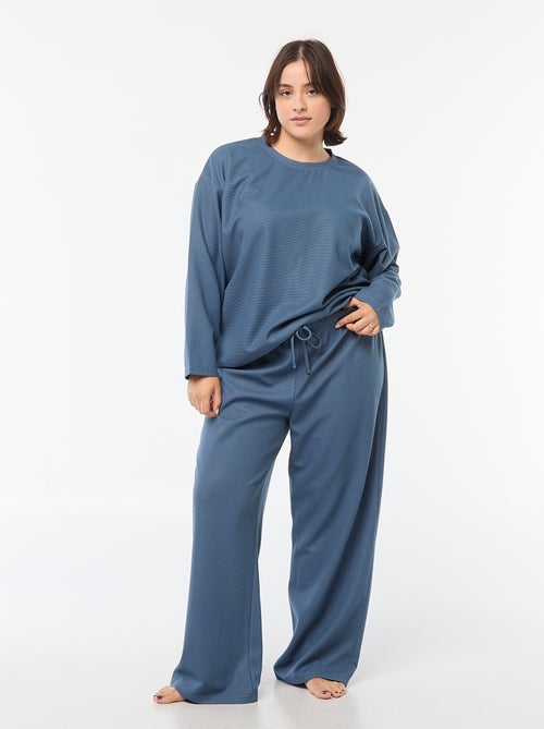 Conjunto de pijama de punto gofrado 2 piezas - Kiabi