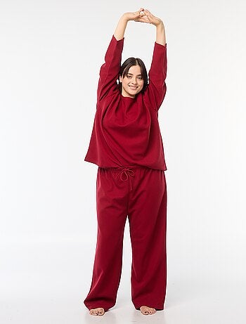 Conjunto de pijama de punto gofrado 2 piezas