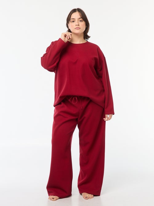 Conjunto de pijama de punto gofrado 2 piezas - Kiabi