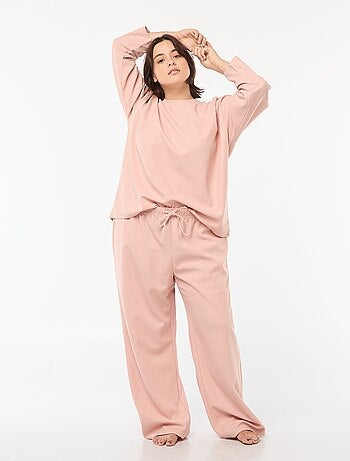 Conjunto de pijama de punto gofrado 2 piezas