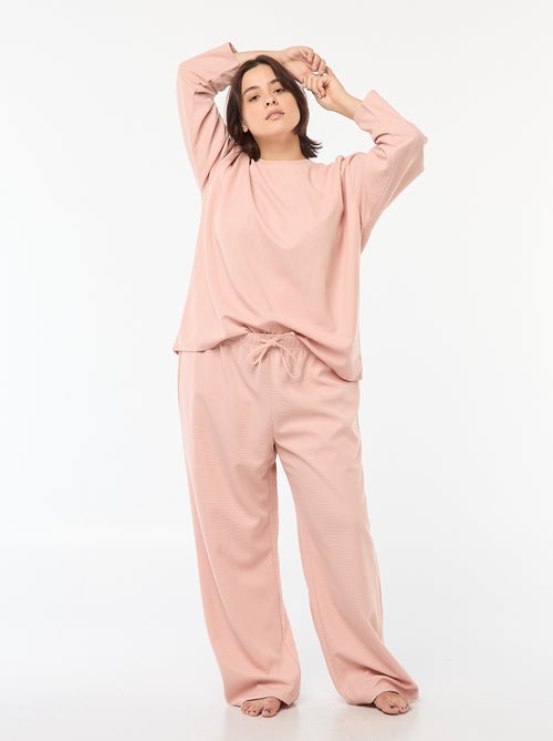 Conjunto de pijama de punto gofrado 2 piezas - Kiabi