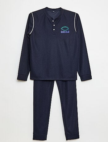 Conjunto de pijama de punto gofrado Baseball - 2 piezas