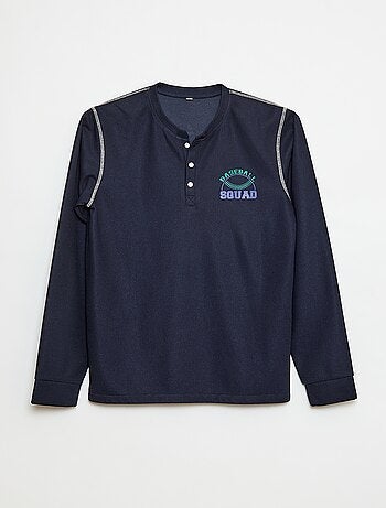 Conjunto de pijama de punto gofrado Baseball - 2 piezas