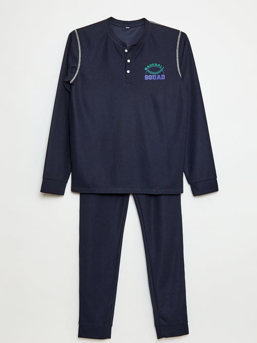 Conjunto de pijama de punto gofrado Baseball - 2 piezas - Kiabi