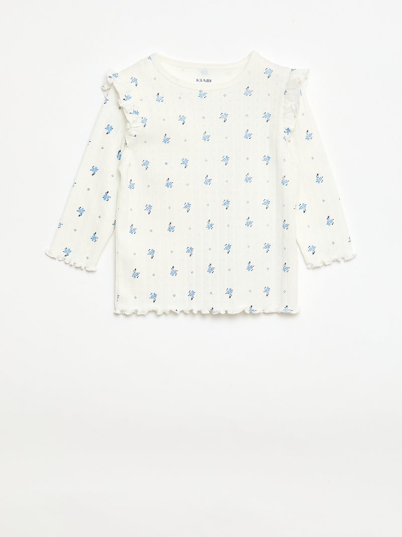 Conjunto de pijama de punto plumeti - 2 piezas Beige - Kiabi