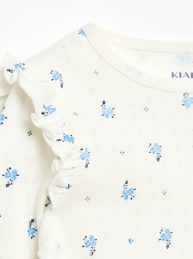 Conjunto de pijama de punto plumeti - 2 piezas Beige - Kiabi