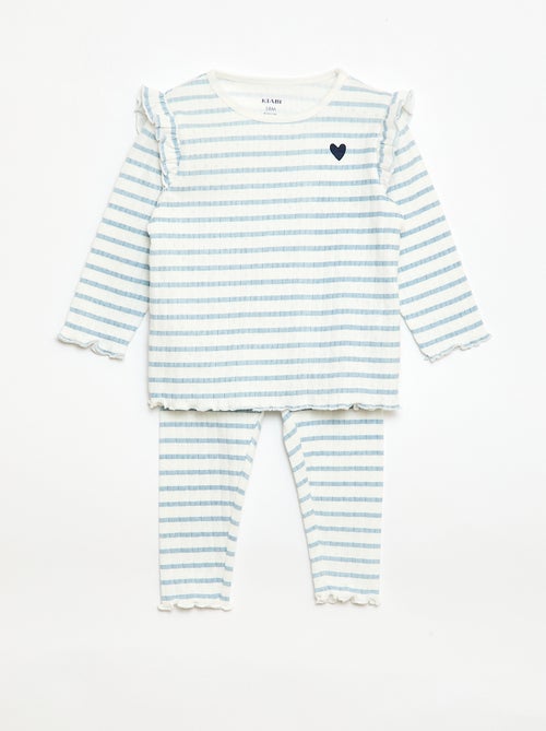 Conjunto de pijama de punto plumeti - 2 piezas - Kiabi