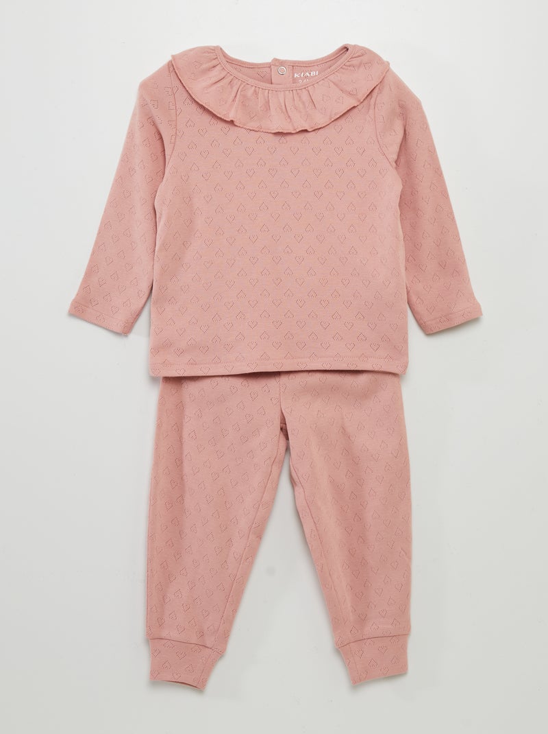 Conjunto de pijama de punto pointelle - 2 piezas ROSA - Kiabi