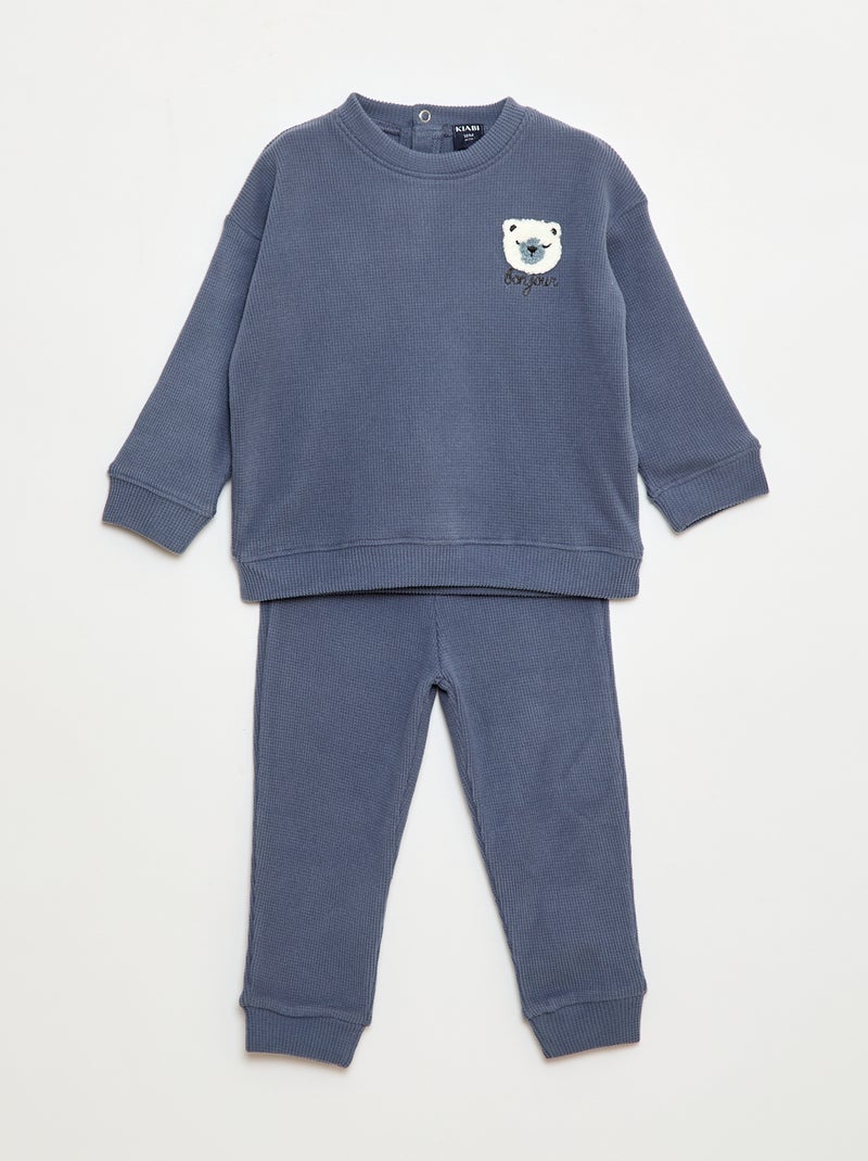 Conjunto de pijama de punto suave - 2 piezas Azul - Kiabi