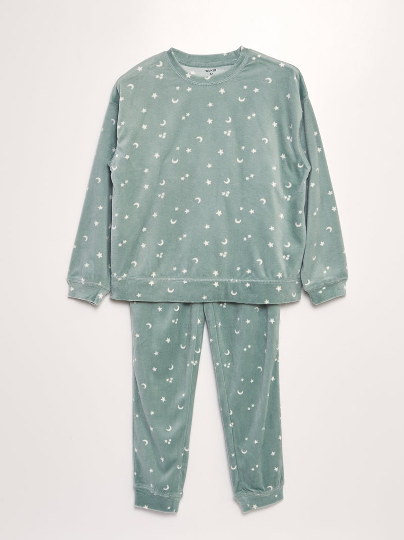 Conjunto de pijama de tejido polar 2 piezas VERDE - Kiabi