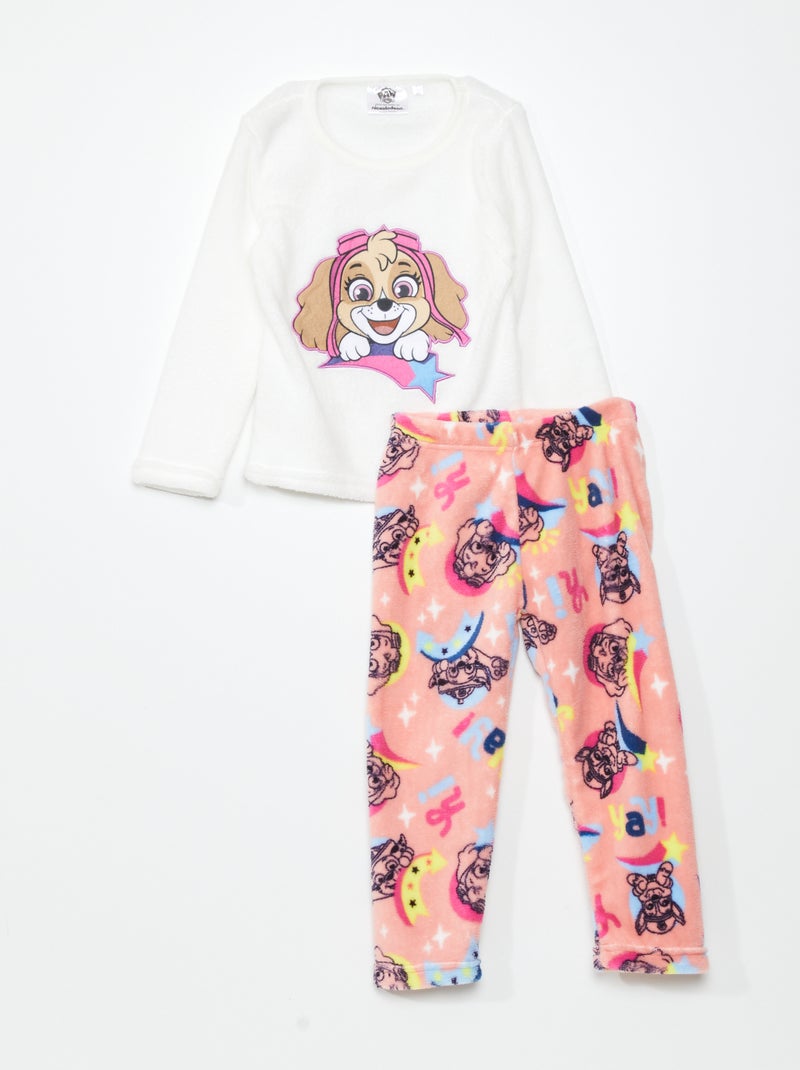 Conjunto de pijama de tejido polar 'La Patrulla Canina' - 2 piezas blanco/rosa - Kiabi