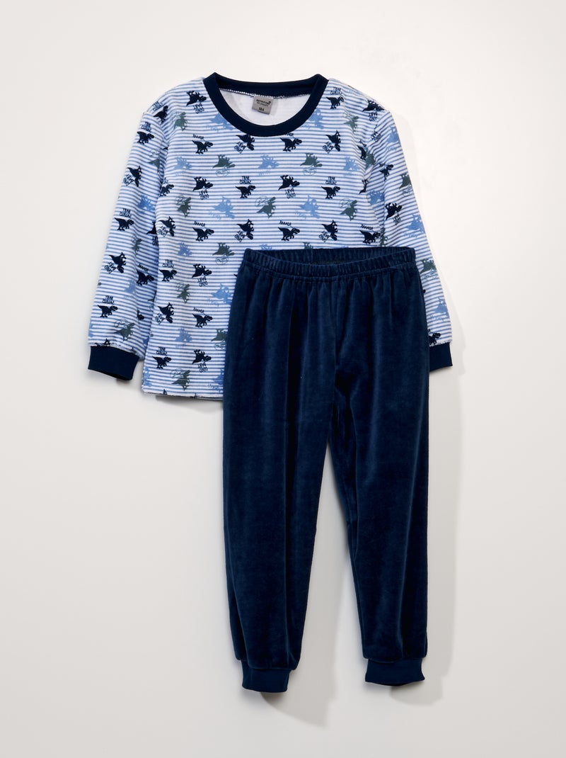 Conjunto de pijama de terciopelo  - 2 piezas AZUL - Kiabi