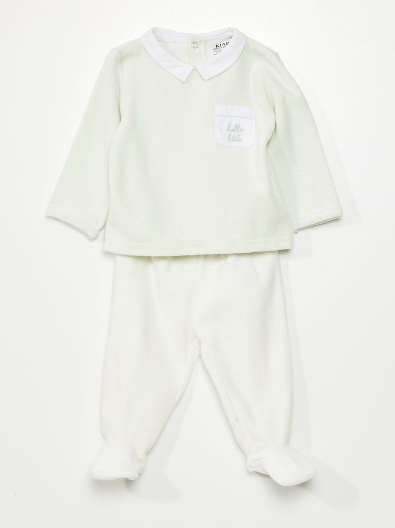 Conjunto de pijama de terciopelo - 2 piezas BLANCO - Kiabi