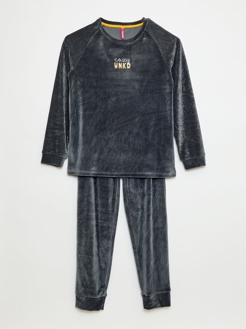 Conjunto de pijama de terciopelo - 2 piezas - Kiabi Conjunto de pijama de terciopelo - 2 piezas - Kiabi