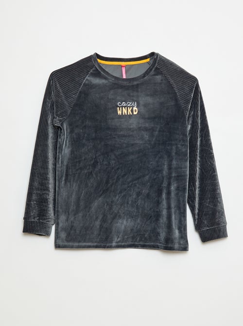 Conjunto de pijama de terciopelo - 2 piezas - Kiabi Conjunto de pijama de terciopelo - 2 piezas - Kiabi