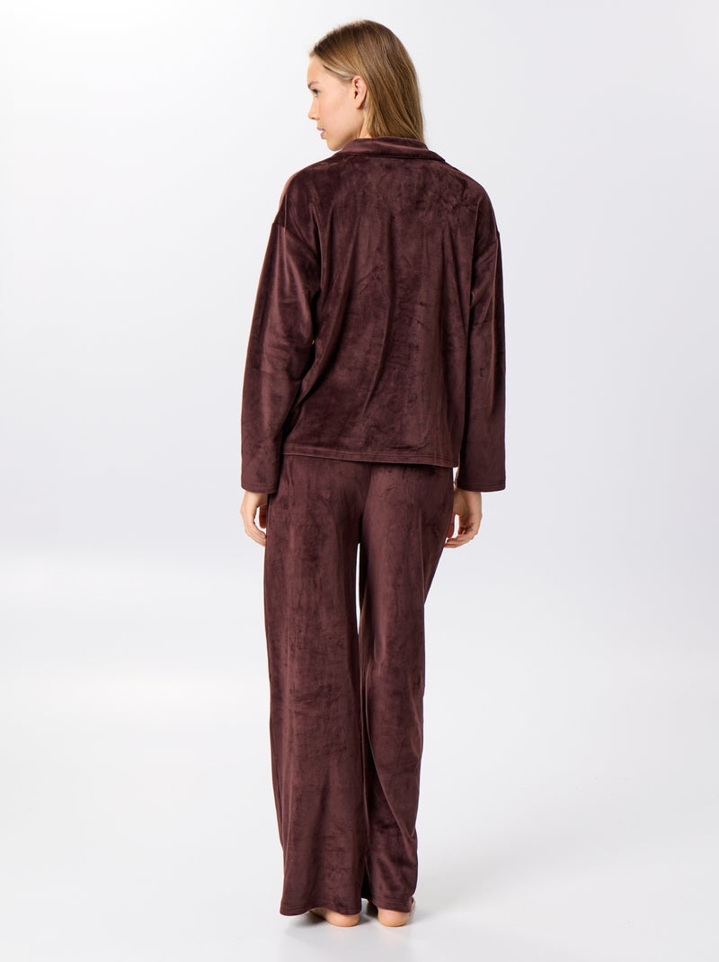 Conjunto de pijama de terciopelo - 2 piezas Marron - Kiabi