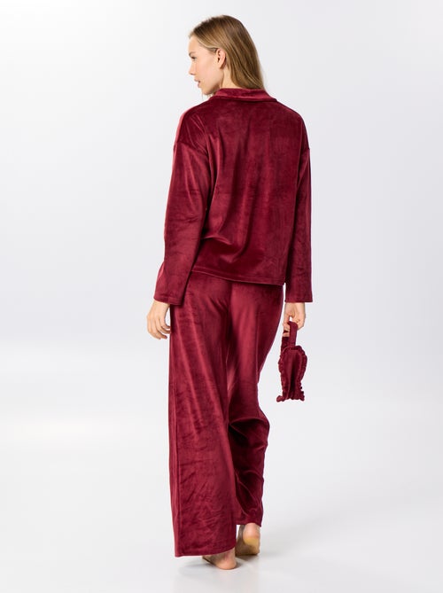 Conjunto de pijama de terciopelo - 2 piezas - Kiabi