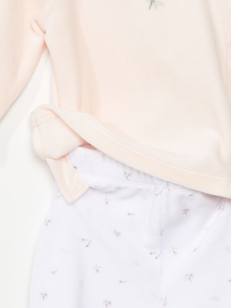 Conjunto de pijama de terciopelo BLANCO - Kiabi