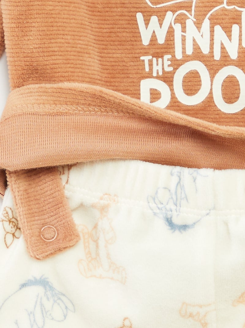 Conjunto de pijama de terciopelo 'Disney' top + pantalón - 2 piezas Marron - Kiabi