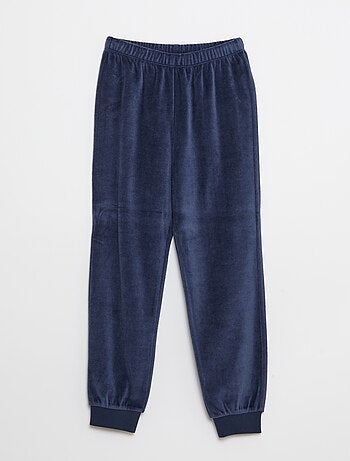 Conjunto de pijama de terciopelo estampado sudadera + pantalón - 2 piezas