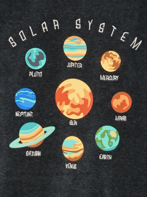 Conjunto de pijama de terciopelo estampado sudadera + pantalón - 2 piezas - Kiabi