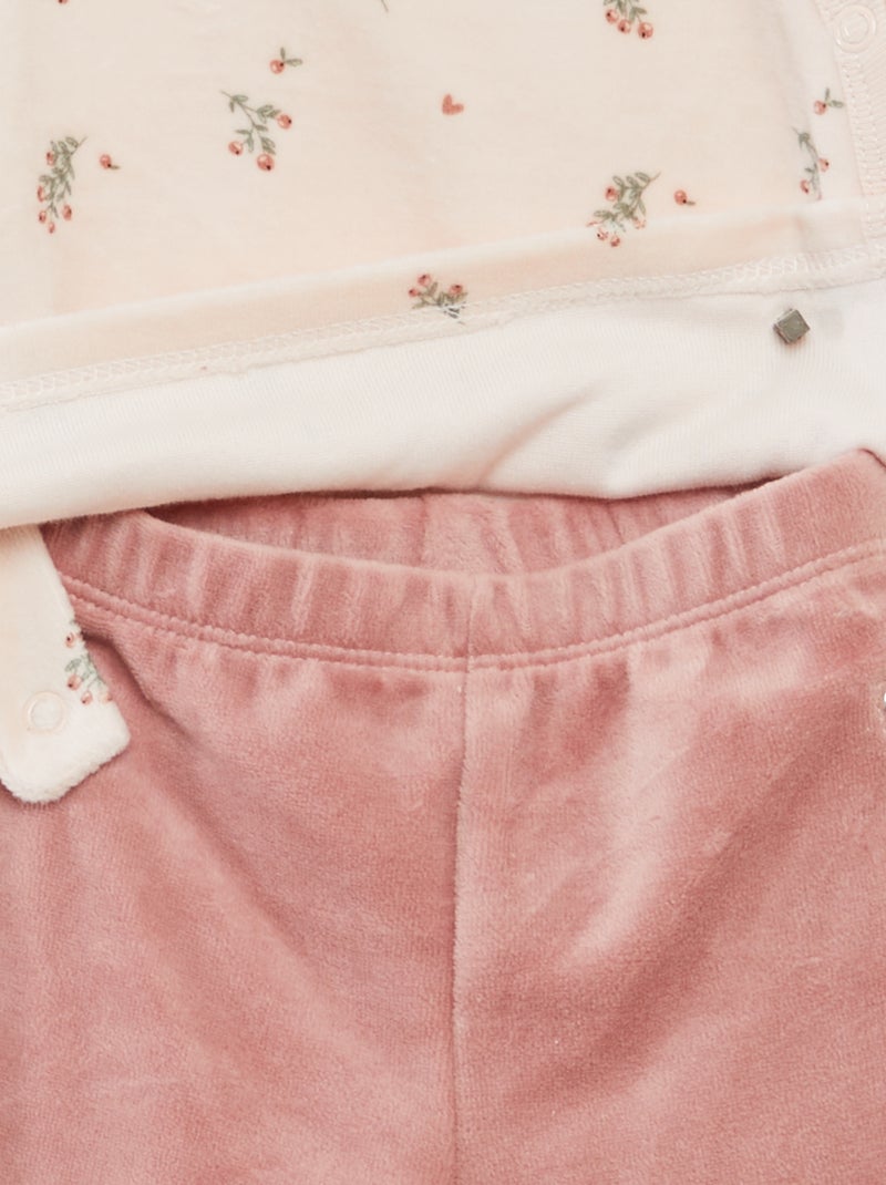 Conjunto de pijama de terciopelo ROSA - Kiabi