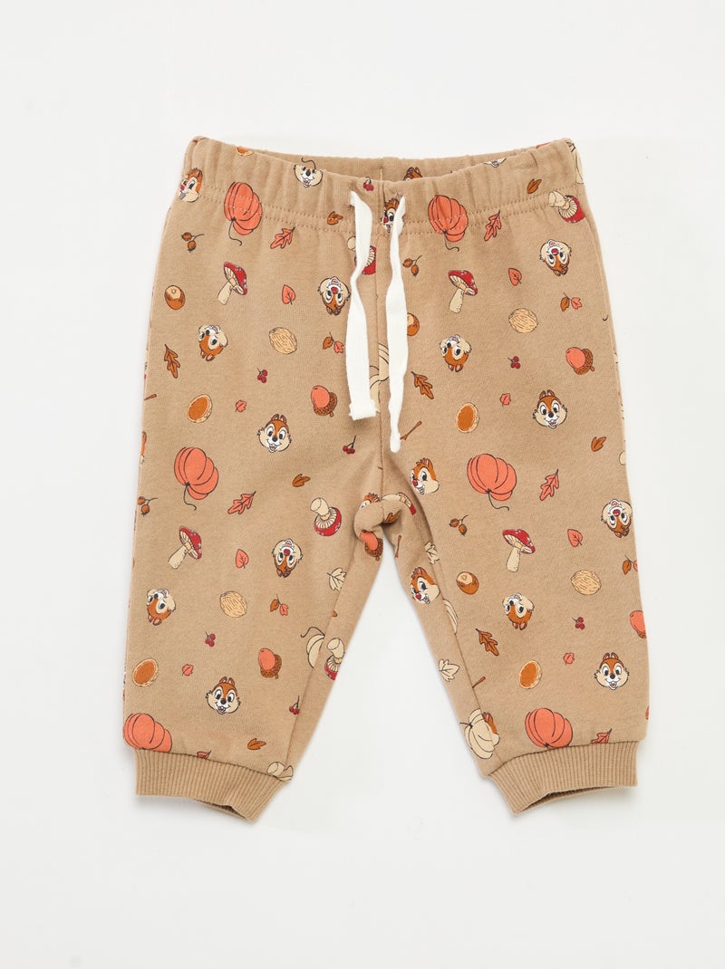 Conjunto de pijama 'Disney' 'Chip y Chop' chaqueta + camiseta + pantalón de chándal Beige - Kiabi