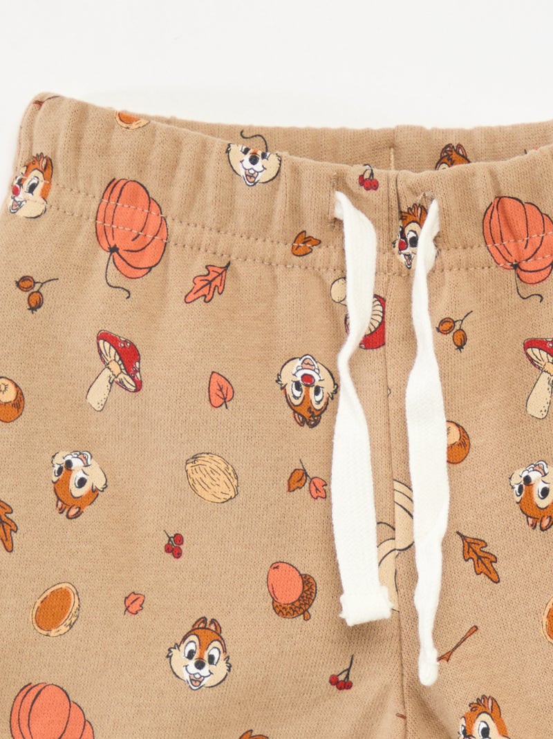 Conjunto de pijama 'Disney' 'Chip y Chop' chaqueta + camiseta + pantalón de chándal Beige - Kiabi