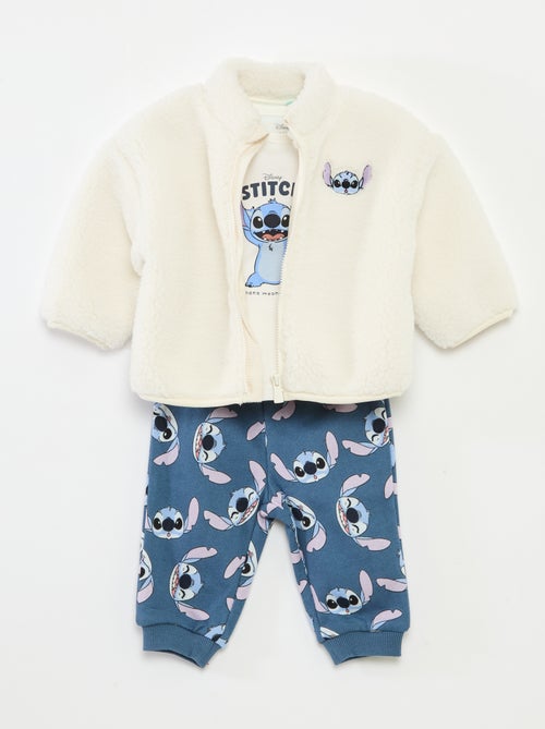 Conjunto de pijama 'Disney' 'Stitch' chaqueta + camiseta + pantalón de chándal - Kiabi