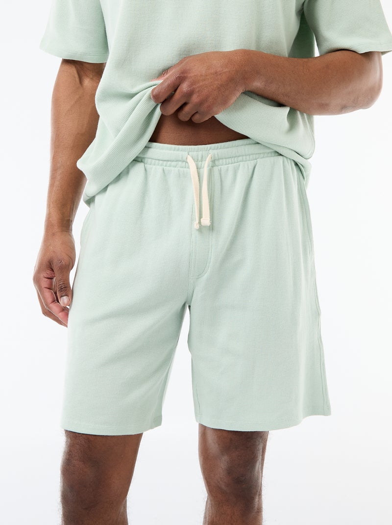 Conjunto de pijama en tejido gofrado Verde - Kiabi