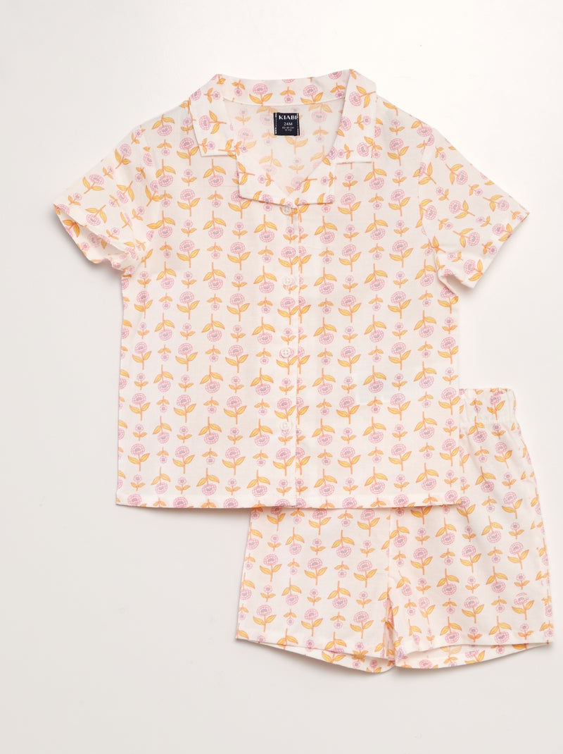 Conjunto de pijama estampado - 2 piezas BLANCO - Kiabi