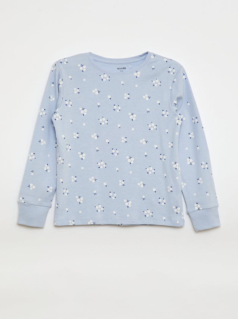 Conjunto de pijama estampado camiseta + pantalón - 2 piezas Azul - Kiabi