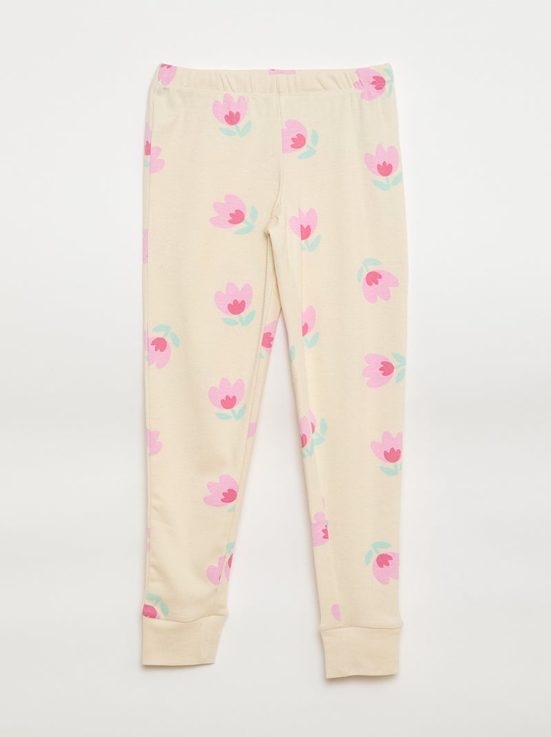 Conjunto de pijama estampado camiseta + pantalón - 2 piezas Blanco - Kiabi