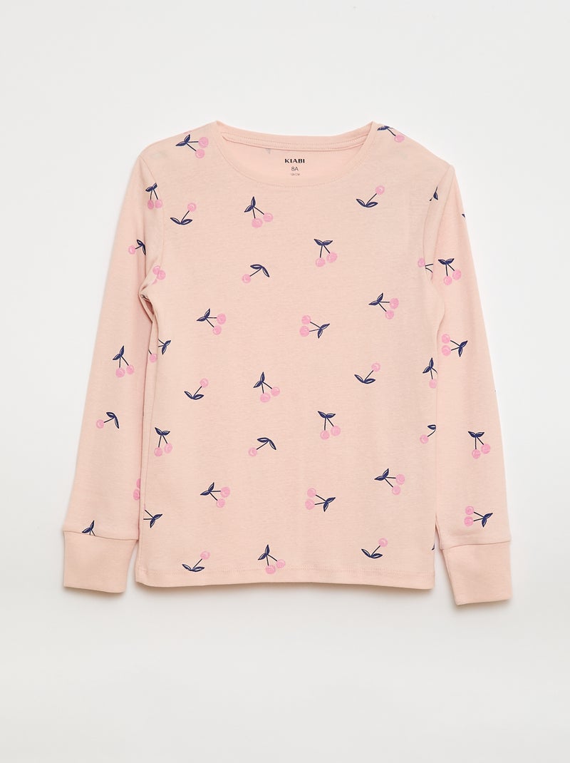 Conjunto de pijama estampado camiseta + pantalón - 2 piezas Rosa - Kiabi